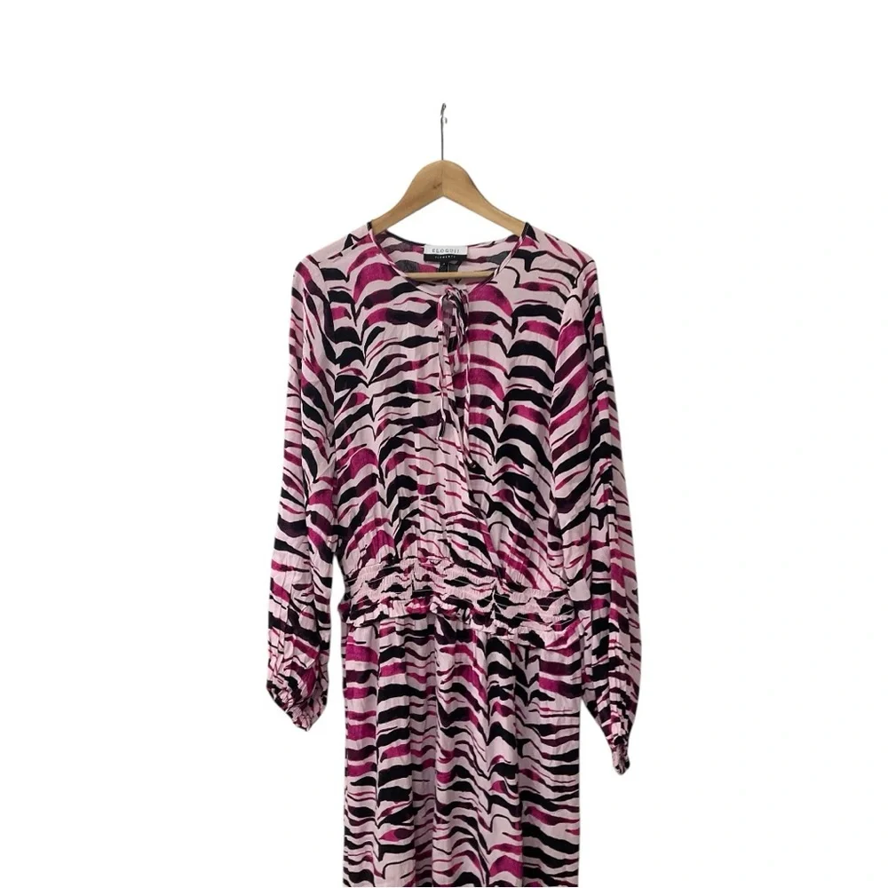 ELOQUII Poet Long Balloon Sleeve Smocked Waist Maxi Dress 18 - Picture 3 of 7